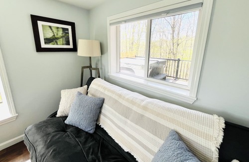 Bloomington Cabin | Cozy cabin on wooded 5 acres, close to downtown and amenities. Now with hot tub!