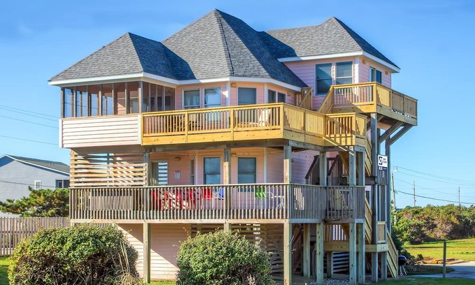 Rodanthe House | On Special - Dreamy Semi-Oceanfront Home w/ Pool, Hot Tub, Boardwalk to Beach, D