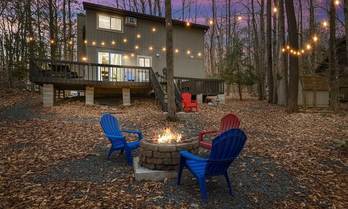 Pocono Lake House | Charming Lake Retreat: Family-Friendly with Hot Tub & Firepit
