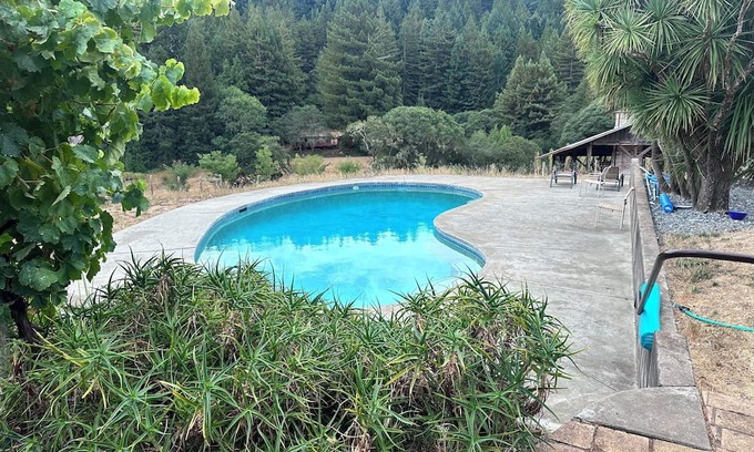 Navarro House | Wine Country Getaway with Redwood Forest View Pool- Navarro, CA